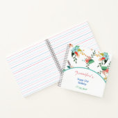 ハッピー21位カラフルフラワーズ誕生日 ノートブック (内部)