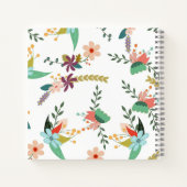 ハッピー21位カラフルフラワーズ誕生日 ノートブック (裏面)