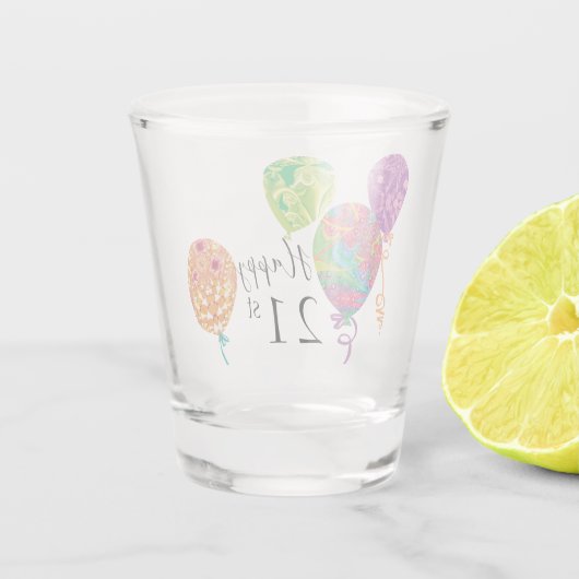 ハッピー21歳か何歳かの誕生日風船 ショットグラス (裏面)