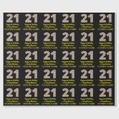 ハッピー21歳の誕生日とメリークリスマス、名前をカスタムする ラッピングペーパー (フラット)