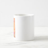 ハッピー21歳の誕生日の黄色い花とピンクのトリム コーヒーマグカップ (中央)