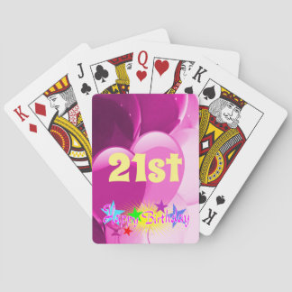 ハッピー21歳の誕生日ピンクバルーン トランプ