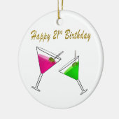 ハッピー21歳の誕生日マルティーニ セラミックオーナメント (左)