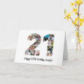 ハッピー21歳の誕生日21カスタムフォトコラージュ カード (黄色い花)