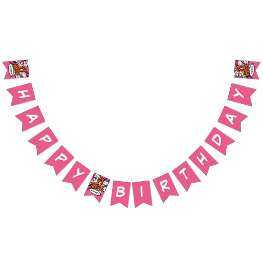 ハッピー21歳誕生日 コミックブック ポップアート ピンク バンティングフラッグ (全)