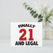 ハッピー21誕生日 ポストカード (スタンド正面)