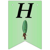 ハッピー21th誕生日おもしろいピックルマングリーン バンティングフラッグ (第1の旗)