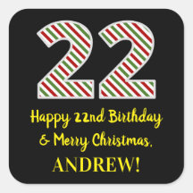 ハッピー22誕生日&メリークリスマス、名前をカスタムする