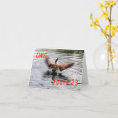 ハッピー23誕生日ガチョウの羽 カード (黄色い花)