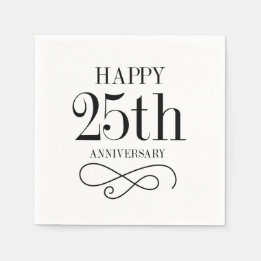 ハッピー25周年記念カクテルナプキンス スタンダードカクテルナプキン