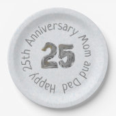 ハッピー25周年記念ママとパパクラシック ペーパープレート (正面)