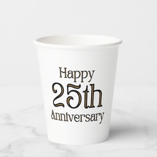 ハッピー25周年記念紙カップ 紙コップ (正面)