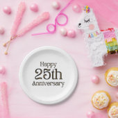 ハッピー25周年記念紙プレート ペーパープレート (パーティー)