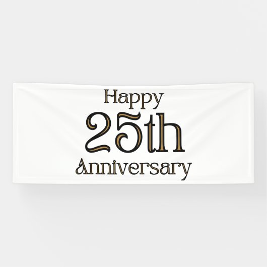 ハッピー25周年2.5x6ビニールバナー 横断幕 (横)