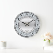 ハッピー25結婚世のダイヤモンドとシルバー ラージ壁時計 (ホーム)