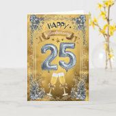 ハッピー25結婚周年記念カード カード (黄色い花)