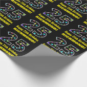 ハッピー25誕生日、おもしろい星カラフルパターン25 ラッピングペーパー (角)