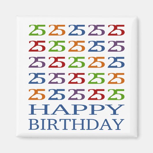 ハッピー25誕生日! マグネット (正面)