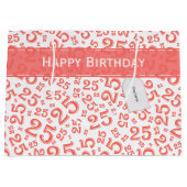 ハッピー25誕生日Ccoral乱数パターン ラージペーパーバッグ (正面)