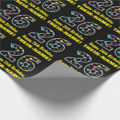 ハッピー26誕生日、おもしろいカラフルスターパターン26 ラッピングペーパー (角)