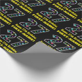 ハッピー27誕生日、おもしろいカラフルスターパターン27 ラッピングペーパー (角)