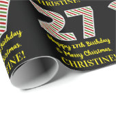 ハッピー27誕生日&メリークリスマス,名前をカスタムする ラッピングペーパー (ロールコーナー)