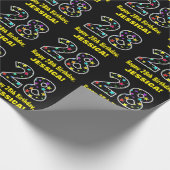 ハッピー28誕生日、おもしろいカラフルスターパターン28 ラッピングペーパー (角)