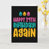 ハッピー29誕生日再び30年代おもしろい誕生日 カード (黄色い花)