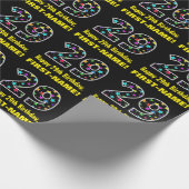 ハッピー29誕生日、おもしろいカラフルスターパターン29 ラッピングペーパー (角)