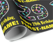 ハッピー29誕生日、おもしろいカラフルスターパターン29 ラッピングペーパー (ロールコーナー)