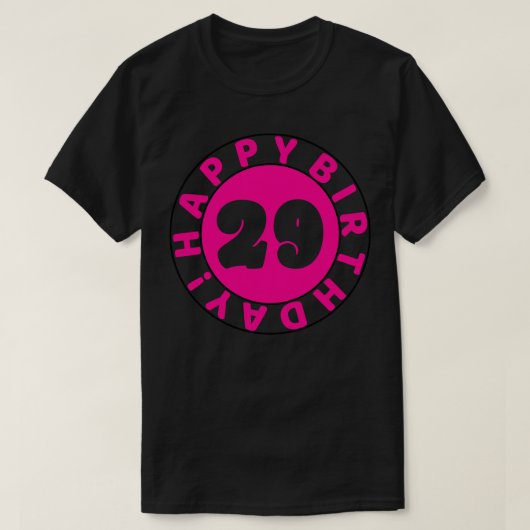 ハッピー29誕生日 Tシャツ (デザイン正面)