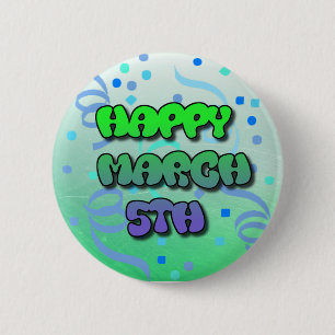 ハッピー3月5日紙吹雪ボタン 缶バッジ