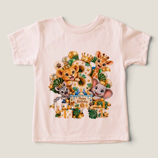 ハッピー3歳の誕生日サファリ (デザイン正面)