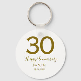 ハッピー30周年記念の日付ゴールデンレはっきりしたット キーホルダー