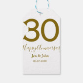 ハッピー30周年記念の日付ゴールデンレはっきりしたット ギフトタグ (裏面)