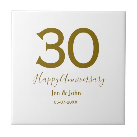 ハッピー30周年記念の日付ゴールデンレはっきりしたット タイル (正面)