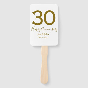 ハッピー30周年記念の日付ゴールデンレはっきりしたット ハンドファン