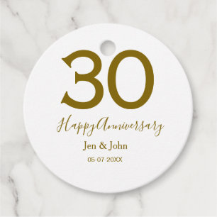 ハッピー30周年記念の日付ゴールデンレはっきりしたット フェイバータグ