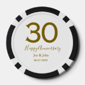 ハッピー30周年記念の日付ゴールデンレはっきりしたット ポーカーチップ (裏面)