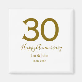 ハッピー30周年記念の日付ゴールデンレはっきりしたット マグネット