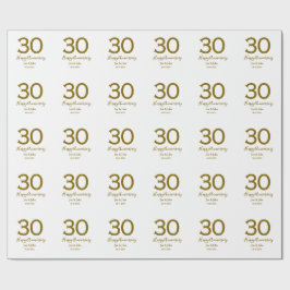 ハッピー30周年記念の日付ゴールデンレはっきりしたット ラッピングペーパー