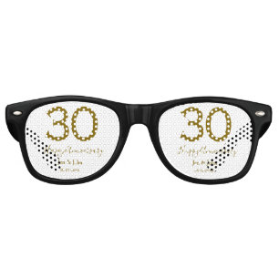 ハッピー30周年記念の日付ゴールデンレはっきりしたット レトロサングラス