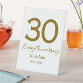 ハッピー30周年記念の日付ゴールデンレはっきりしたット 台座サイン (インサイチュ)