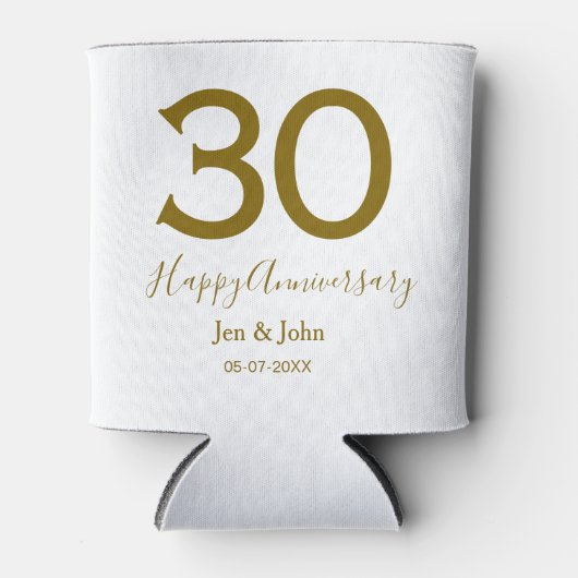 ハッピー30周年記念の日付ゴールデンレはっきりしたット 缶クーラー (正面)