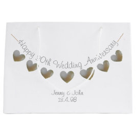 ハッピー30周年記念結婚真珠ハートバンティング ラージペーパーバッグ