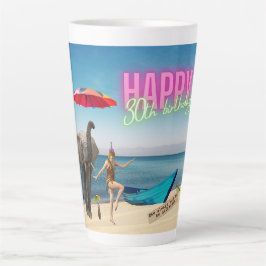 ハッピー30thおもしろいとファンキー誕生日 カフェラテマグ