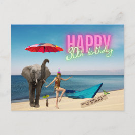ハッピー30thおもしろいとファンキー誕生日 ポストカード