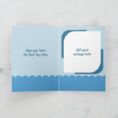 ハッピー30th誕生日の名前フローラブルー カード (内部)