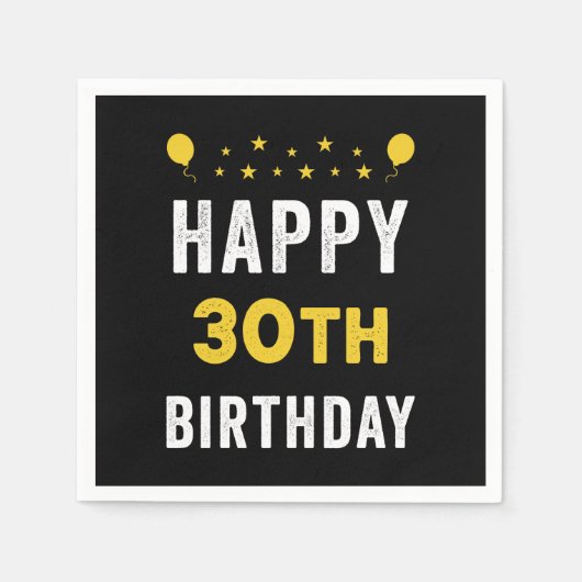 ハッピー30th誕生日トリケナリアお祝いパーティー スタンダードカクテルナプキン (正面)