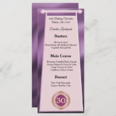 ハッピー30th誕生日バラ金ゴールドグリッター箔 メニュー (正面/裏面)